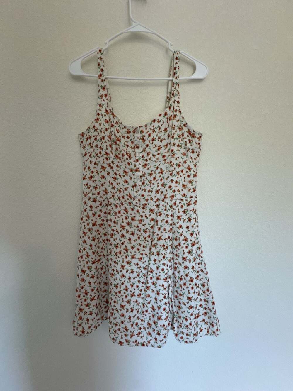 The Workshop Studio Dainty Floral Sleeveless Mini Button-Down Dress